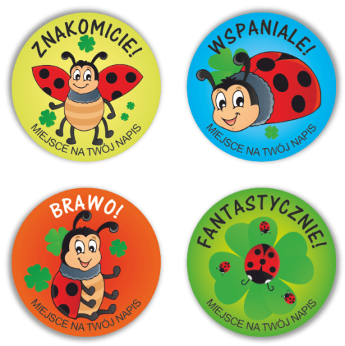 Naklejki motywacyjne biedronki dla dzieci