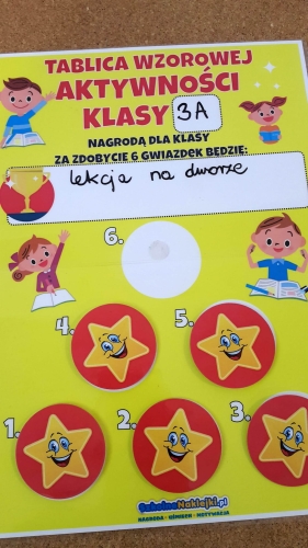 tablica motywacyjna wzorowej aktywności