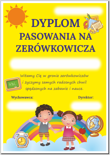 Dyplom pasowania na zerówkowicza - wzór 9