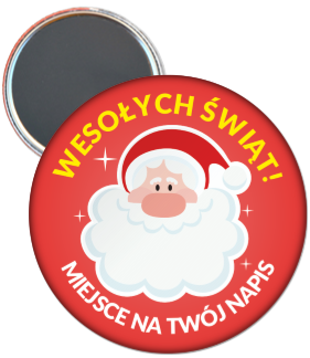 Magnes świąteczny z mikołajem z własnym napisem