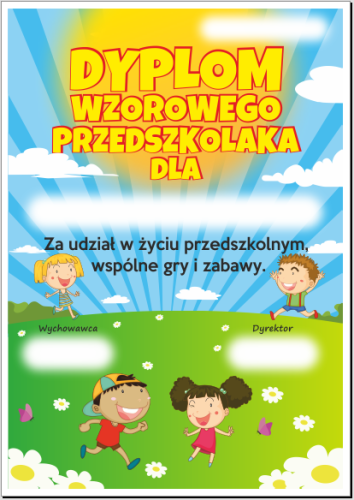 Dyplom wzorowego przedszkolaka