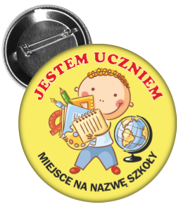 Przypinka: Jestem Uczniem (Chłopiec) + twój napis
