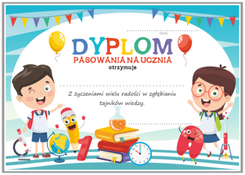 Dyplom pasowania na ucznia balony