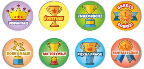 Małe naklejki motywacyjne medale