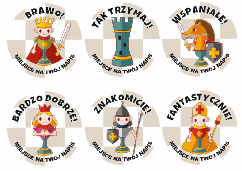 naklejki szachowe dla dzieci