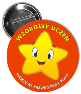 przypinka wzorowy uczeń, przypinka wzorowego ucznia, przypinka na zakończenie roku