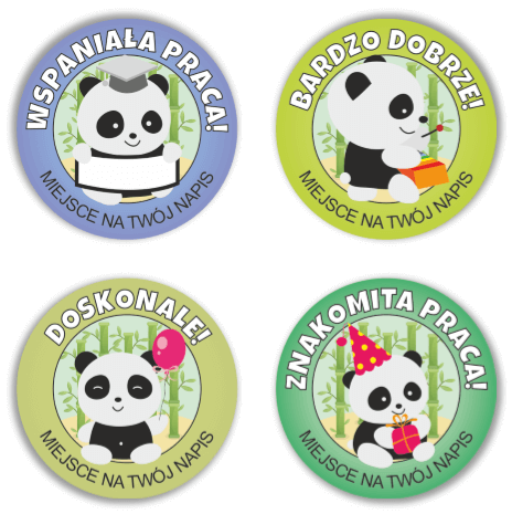 Naklejki motywacyjne z pandami