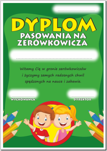 Dyplom pasowania na zerówkowicza - wzór 4