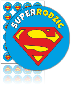 Naklejki "Superrodzic" (40mm, 24 szt.)