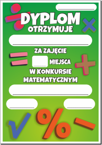 Dyplom konkurs matematyczny