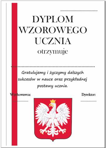dyplom wzorowego ucznia