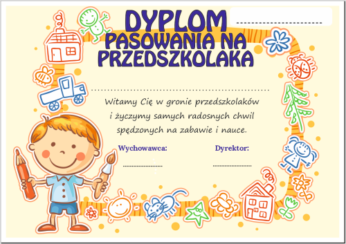 DYPLOM PASOWANIA NA PRZEDSZKOLAKA 