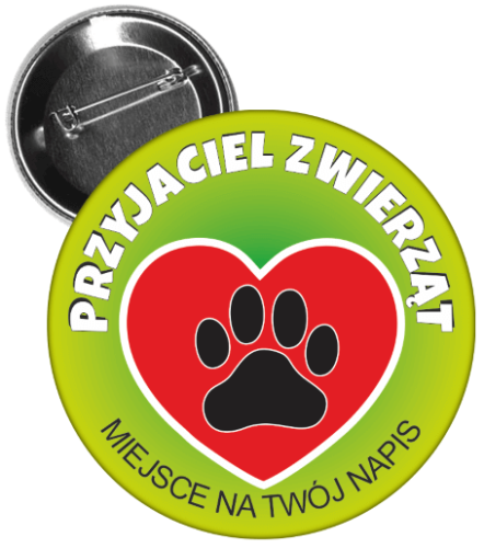 Przypinka przyjaciel zwierząt.