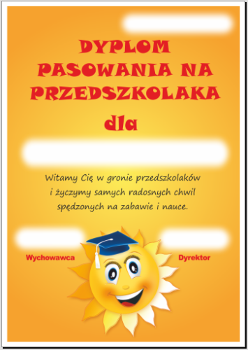 Dyplom pasowania na przedszkolaka