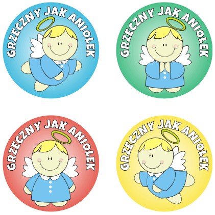 Naklejki Motywacyjne "Grzeczny jak aniołek" (40mm, 120 szt.)