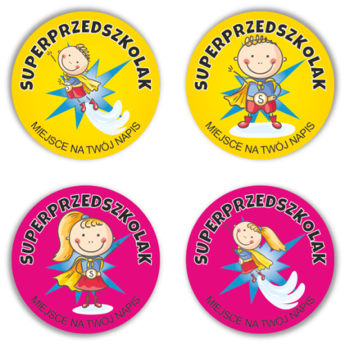 Naklejki dla dzieci superprzedszkolak.