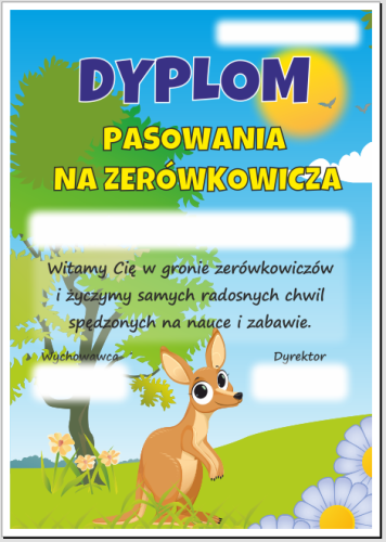 Dyplom pasowania na zerówkowicza