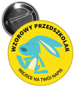 Przypinka: Wzorowy Przedszkolak (Zajączek/Królik) + nazwa przedszkola