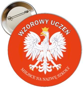 przypink z orłem, przypinka wzorowy uczeń