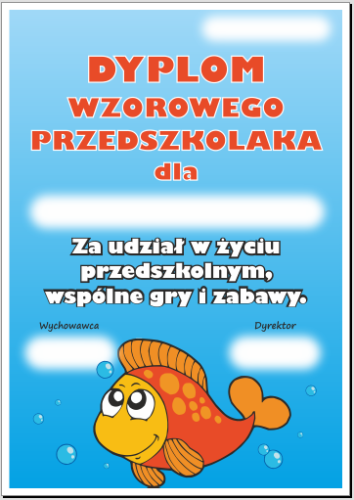 Dyplom wzorowego przedszkolaka