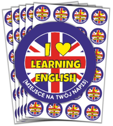 Naklejki dla dzieci "I love learning English"