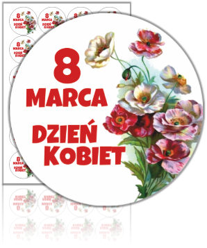 Naklejki z okazji dnia kobiet ósmego marca