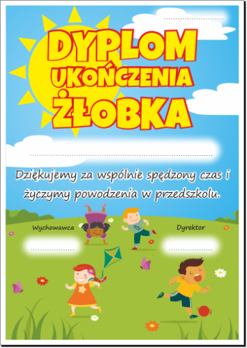 Dyplom ukończenia żłobka