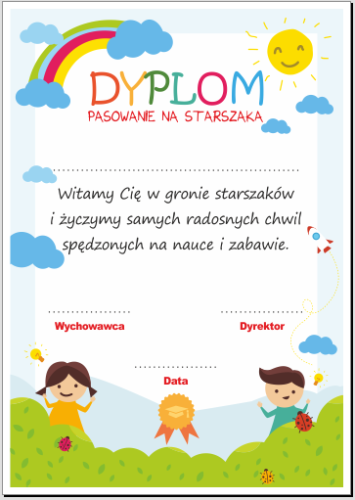 dyplom pasowania na starszaka