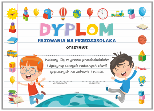 Dyplom pasowania na przedszkolaka wzór 56