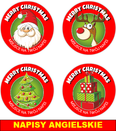Naklejki Merry Christams dla dzieci.