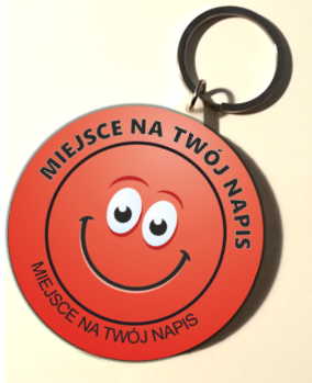 Breloczek "Czerwona Buźka" (rozmiar 58mm) + twój napis