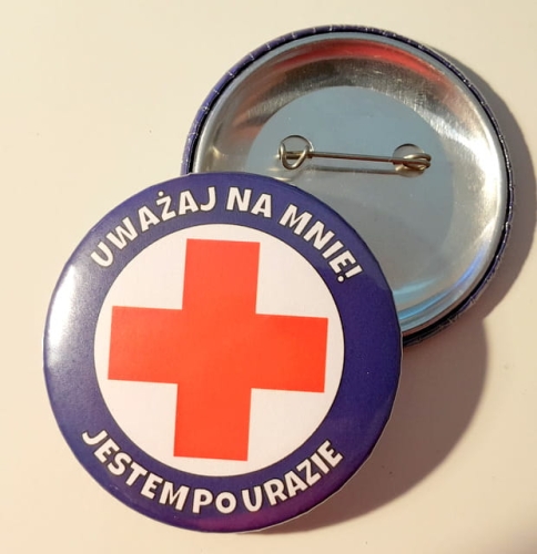 Przypinka Jestem po urazie