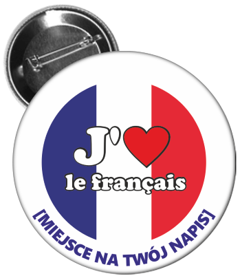 Przypinka J. francuski - J'aime le français