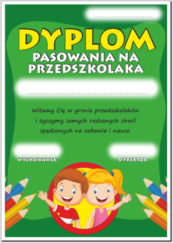 Dyplom pasowania na przedszkolaka