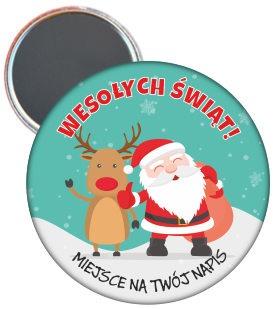 magnes świąteczny mikołaj z reniferem