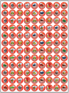 Małe Naklejki "Mini Owady" (20mm, 108 szt.)