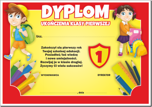 Dypplom ukończenia klasy pierwszej