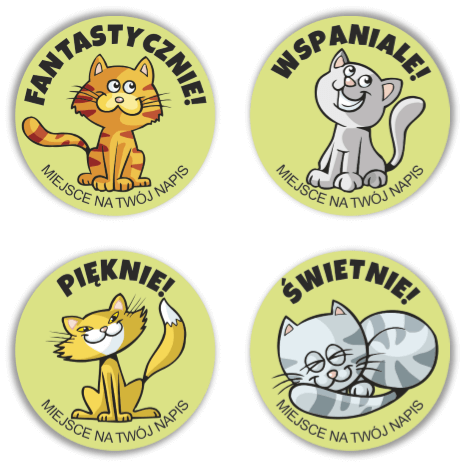 Naklejki motywacyjne z kotkami
