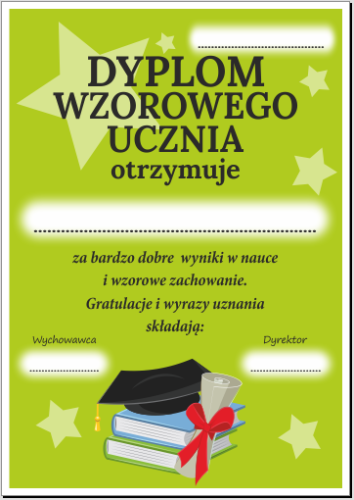 Dyplom wzorowego ucznia
