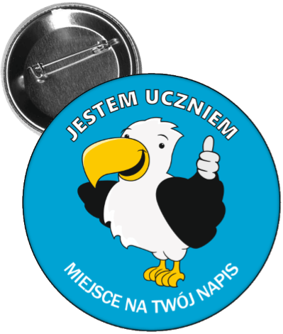 Przypinka dla dzieci jestem przedszkolakiem orzeł