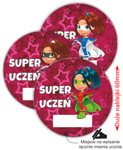 Naklejki "Superuczeń 2" (60mm, 12 szt.)
