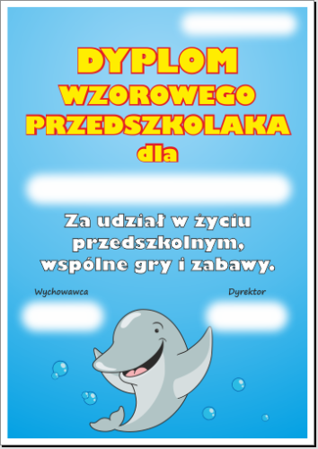 Dyplom wzorowego przedszkolaka