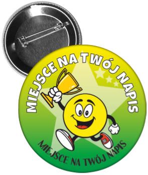 Uniwersalna przypinka buźka z pucharem 