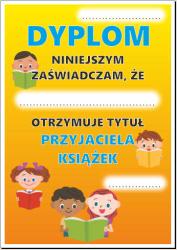 Dyplom przyjaciela książek.