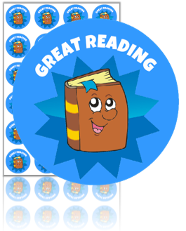 Naklejki "GREAT READING" (40mm, 24 szt.)