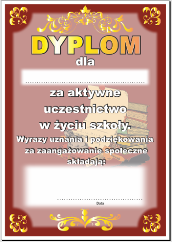Dyplom podziękowania