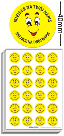 naklejki buźki żółte uśmiechy z napisami