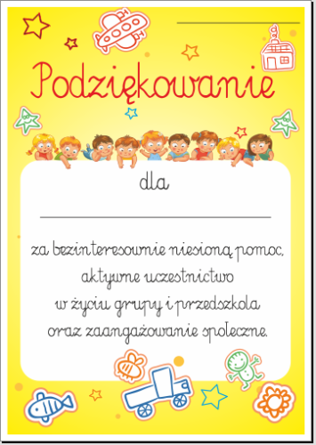 Dyplom podziękowania