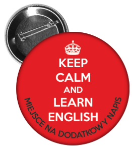 Przypinka keep calm and learn english