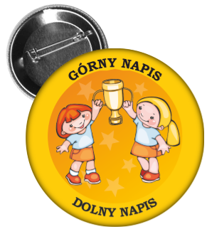 Przypinka sportowa z dziećmi